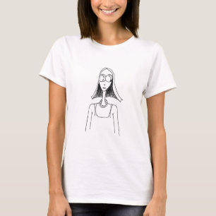 Camiseta chica hippie de los años 60 con gafas de sol