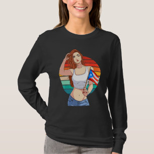 Camiseta Chica Hispana Orgullo Boricua Bandera Puertorrique