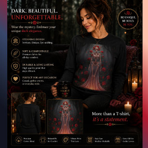 Camiseta Chica hueso que lleva un vestido de novia en un bo