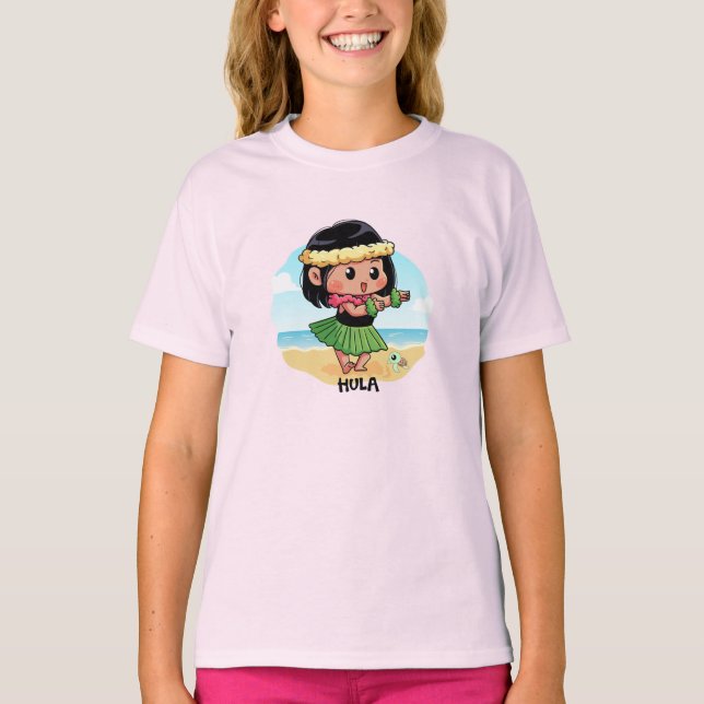 Camiseta Chica Hula de Cute Hawaiian (Anverso)