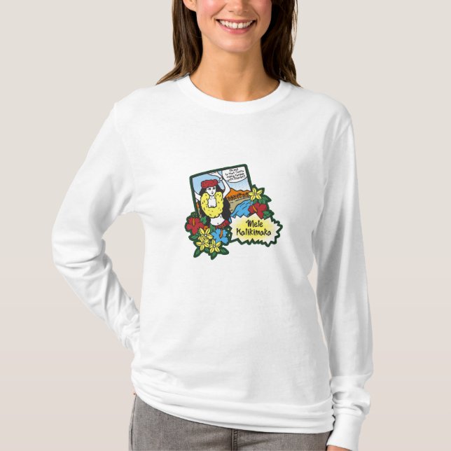 Camiseta Chica Hula Mele Kalikimaka Personalizado de navida (Anverso)