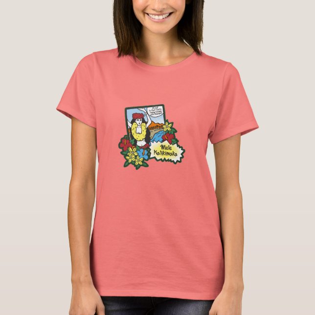 Camiseta Chica Hula Mele Kalikimaka Personalizado de navida (Anverso)