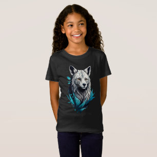 Camiseta Chica infantil básico de lobo digital