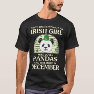 Camiseta Chica irlandés afortunado que ama a Pandas Saint P