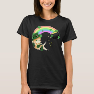 Camiseta Chica irlandés lindo del leprechaun del chibi con