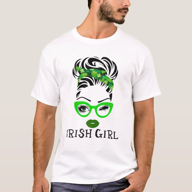 Camiseta Chica irlandés Shamrock St Patrick's Day Wink Eye  (Anverso)