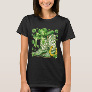 Camiseta Chica irlandesa afortunada howdy botas de vaquera