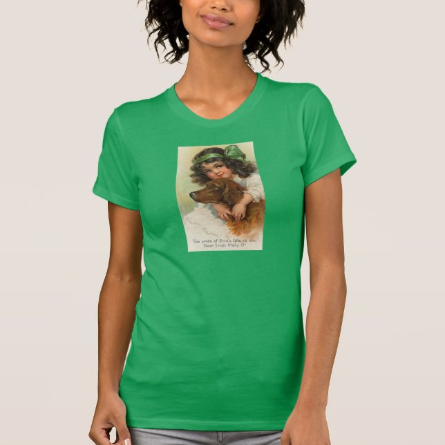 Camiseta Chica irlandesa con su perro (Anverso)