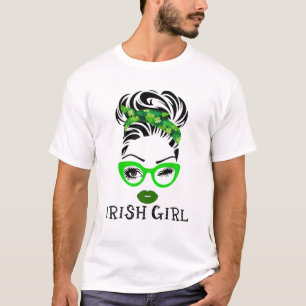 Camiseta Chica Irlandesa Trébol Día de San Patricio Guiño O