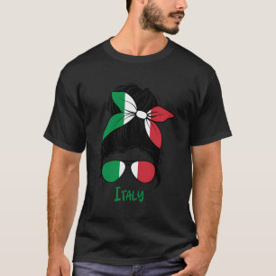 Camiseta Chica italiano Chica Italia Bandera femenina