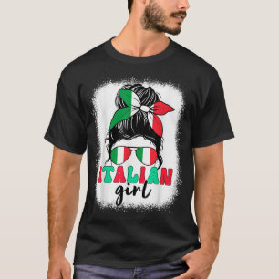 Camiseta Chica italiano Messy Bun Mujeres patrióticas de la
