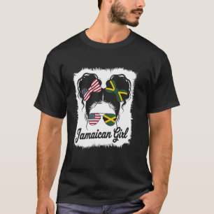 Camiseta Chica Jamaicana USA Bandera Jamaicana Gif de Raíce