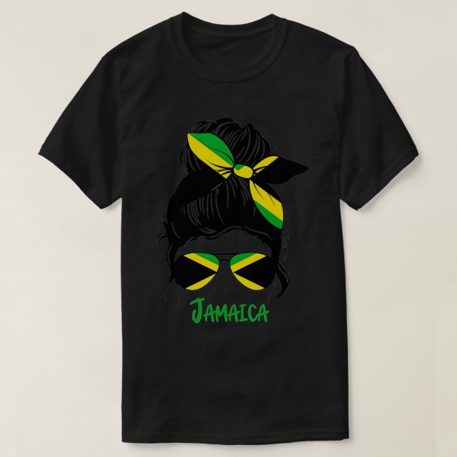 Camiseta Chica jamaiquina chica Jamaica bandera femenina (Diseño del anverso)