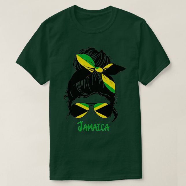 Camiseta Chica jamaiquina chica Jamaica bandera femenina (Diseño del anverso)