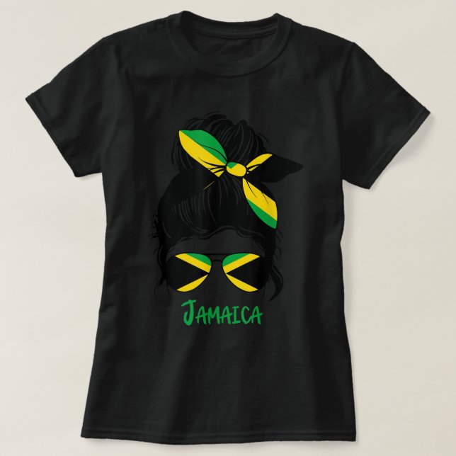 Camiseta Chica jamaiquina chica Jamaica bandera femenina (Diseño del anverso)