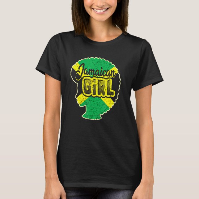 Camiseta Chica jamaiquina orgullosa de que las mujeres jama (Anverso)