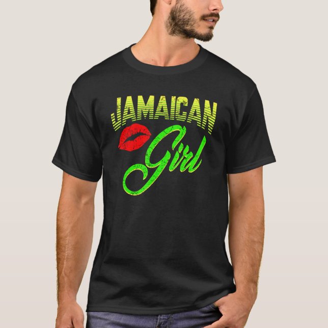 Camiseta Chica jamaiquina orgullosa de que las mujeres jama (Anverso)