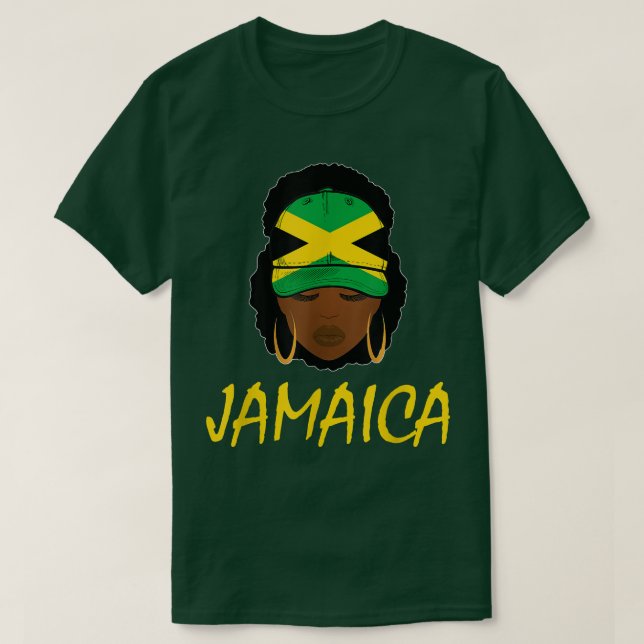 Camiseta Chica jamaiquino Afro Jamaica Bandera Orgullo Patr (Diseño del anverso)