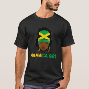 Camiseta Chica jamaiquino Afro Jamaica Gorra de bandera Gua