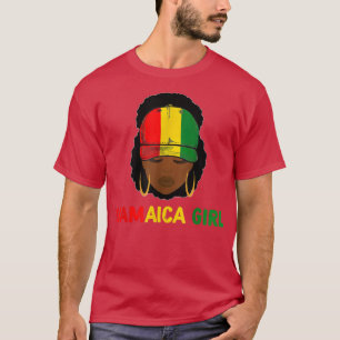 Camiseta Chica jamaiquino Afro Jamaica Gorra de bandera Org