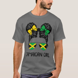Camiseta Chica jamaiquino Messy Hair Jamaica Orgullo patrió