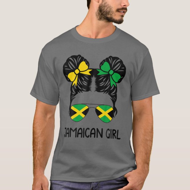 Camiseta Chica jamaiquino Messy Hair Jamaica Orgullo patrió (Anverso)