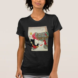 Camiseta Chica japonés con gato, Tsukioka Yoshitoshi