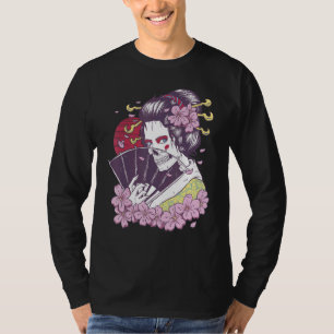 Camiseta Chica japonés de Geisha Sakura cerezo Scary S