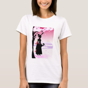 Camiseta Chica japonés del kimono