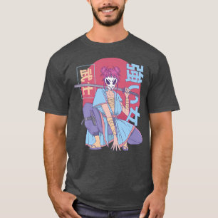Camiseta Chica japonés guerrero de Anime samurai 