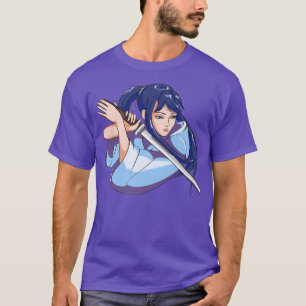 Camiseta Chica japonés Samurai Katana luchó contra Chica ja