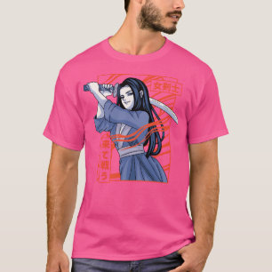 Camiseta Chica japonesa Katana Anime