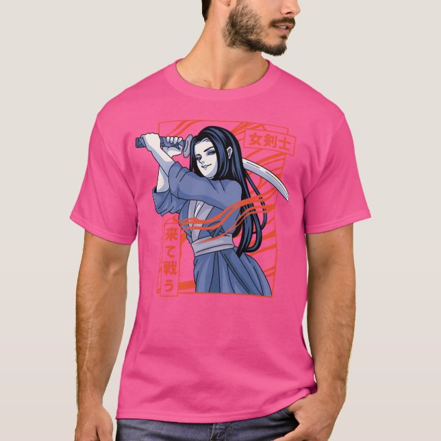 Camiseta Chica japonesa Katana Anime (Anverso)