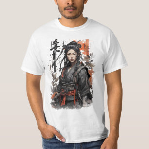 Camiseta Chica japonesa samurai ninja mujer guerrera china