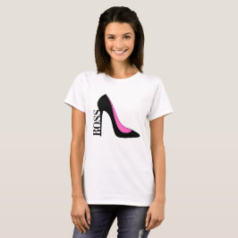 Camiseta Chica Jefe negro rosado