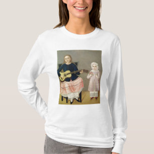 Camiseta Chica joven con una guitarra y un niño con a