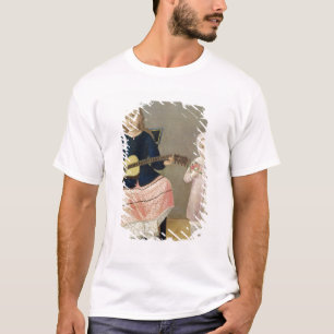 Camiseta Chica joven con una guitarra y un niño con a