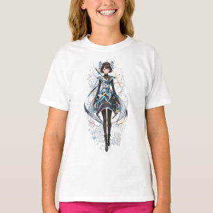 Camiseta chica joven lindo - tema de anime