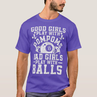 Camiseta Chica Juega Con Bolas Piscina Cue 8 Ball Billiard
