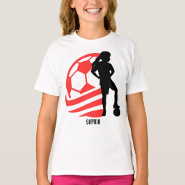 Camiseta Chica jugador de fútbol, Chica de fútbol caja de f