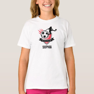 Camiseta Chica jugador de fútbol, Chica de fútbol caja de f