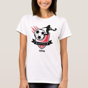 Camiseta Chica jugador de fútbol, Chica de fútbol caja de f