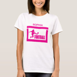 Camiseta Chica jugador de fútbol, equipo Chica de cumpleaño