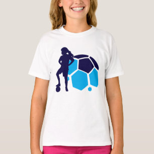 Camiseta Chica jugador de fútbol, regalo de cumpleaños, equ