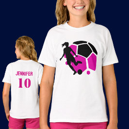 Camiseta Chica jugador de fútbol, regalo de cumpleaños, equ
