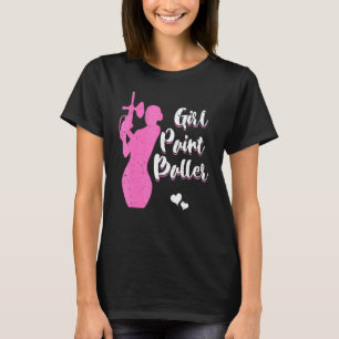Camiseta Chica Jugadora De Paintball Femenina Disparando