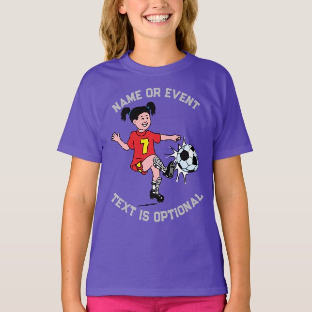 Camiseta Chica jugando al fútbol (Anverso)