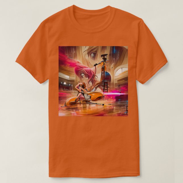 Camiseta Chica Jugando El Arte Resumen De Cello (Diseño del anverso)