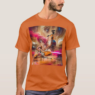 Camiseta Chica Jugando El Arte Resumen De Cello