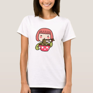 Camiseta Chica Kawaii comiendo Ramen
